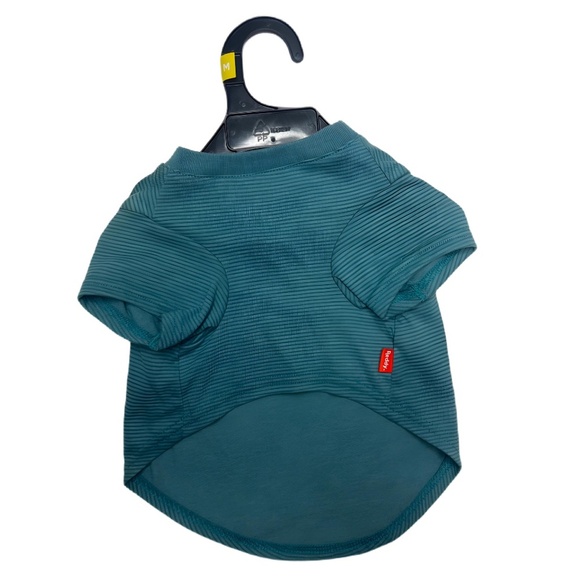 (NWOT) Reddy Teal Blue Tee Striped Jersey Crewneck Dog T-Shirt – Medium - Picture 4 of 5